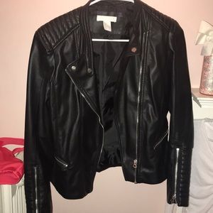 Black leather jacket ~wore once~